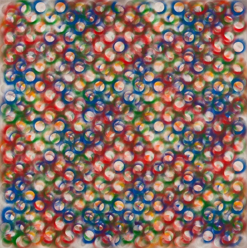 A Romantic Notion, 2011, acrylic on linen, 40 by 40 inches, abstract painting by Stephen Giannetti, Davis California