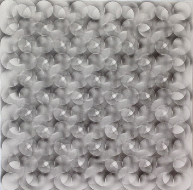 Lil' Grey, 2012, acrylic on French polyester, 12 by 12 inches, abstract painting by Stephen Giannetti, Davis California