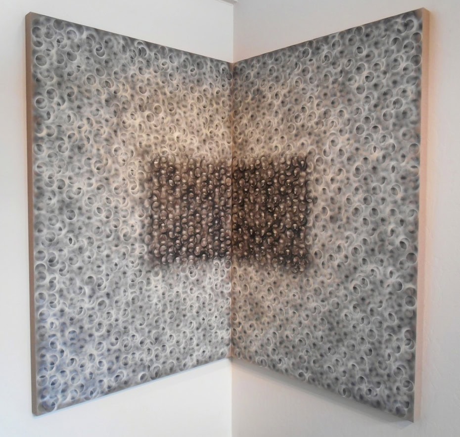 Momento Mori, 2013, acrylic on linen, 60 by 80 inches, abstract painting by Stephen Giannetti, Davis California