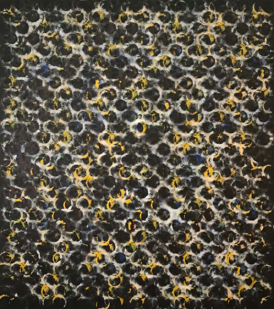 Painting Was King, 2016, acrylic and ink on linen, 45 by 40 inches, abstract painting by Stephen Giannetti, Davis California