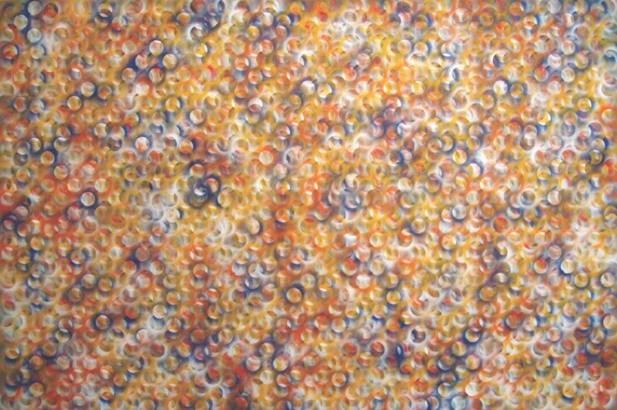 Summertime Supreme, 2017, acrylic on linen, 48 by 72 inches, abstract painting by Stephen Giannetti, Davis California